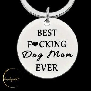 Silver Dog Mom Key Holder